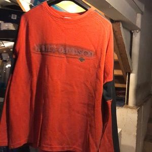 Harley Davidson sweatshirt.